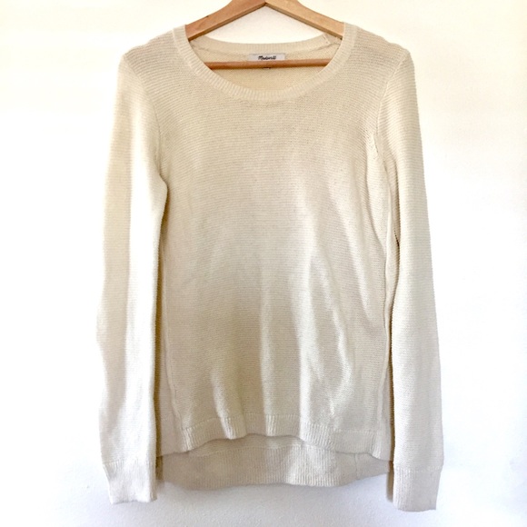 Madewell Cream Scoop Neck Long Sleeve Sweater Sz S - Picture 8 of 8